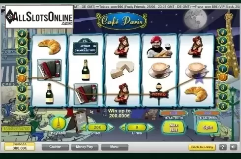 Screen 3. Cafe Paris from NeoGames