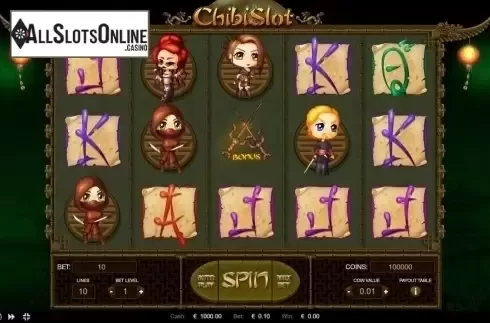 Reel screen. Chibi Slot from Thunderspin
