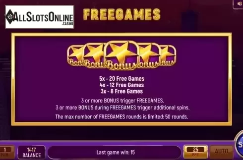 Game Features screen