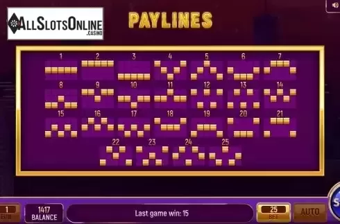 Pay Lines screen