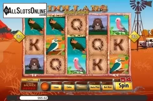 Win Screen . Dollars Down Under from Genii