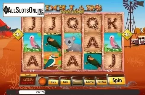 Game Workflow screen. Dollars Down Under from Genii