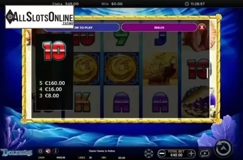 Paytable 3. Dolphins Ainsworth from Ainsworth