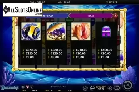 Paytable 1. Dolphins Ainsworth from Ainsworth