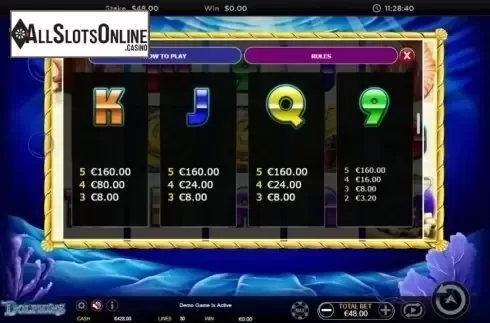 Paytable 2. Dolphins Ainsworth from Ainsworth