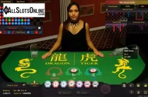 Game Screen. Dragon Tiger Live Casino (Ezugi) from Ezugi