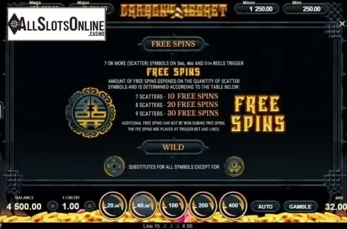 Features 2. Dragon's Secret (Gamzix) from Gamzix