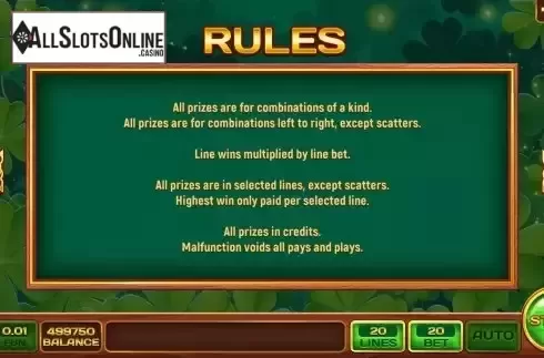 Game Rules screen