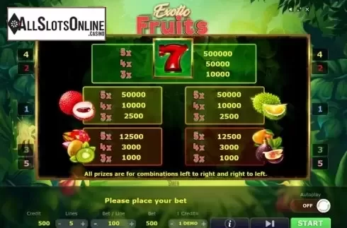 Symbols. Exotic Fruits (Five Men Games) from Five Men Games