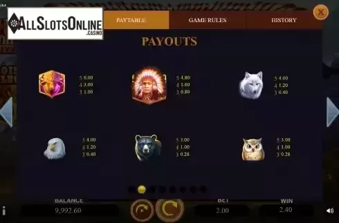 Paytable screen 2