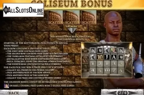 Paytable 2. Gladiator JP from Playtech