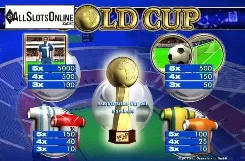 Paytable. Gold Cup from Merkur