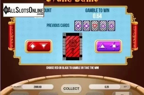 Risk (Double up) game screen. Grand Sumo from Fugaso