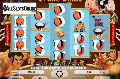 Reel screen. Grand Sumo from Fugaso