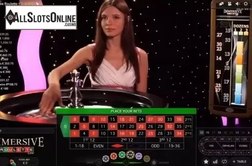 Game Screen. Immersive Roulette from Evolution Gaming