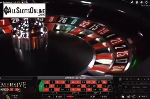 Game Screen. Immersive Roulette from Evolution Gaming