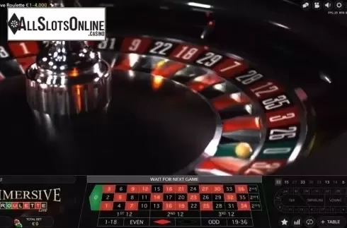 Game Screen. Immersive Roulette from Evolution Gaming