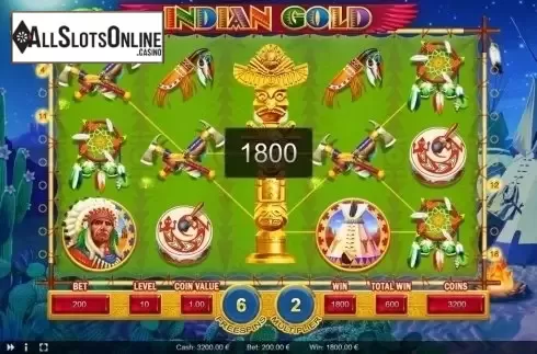Free Spins screen. Indian Gold from Thunderspin