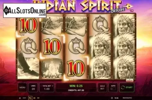 Win Screen . Indian Spirit Deluxe from Greentube