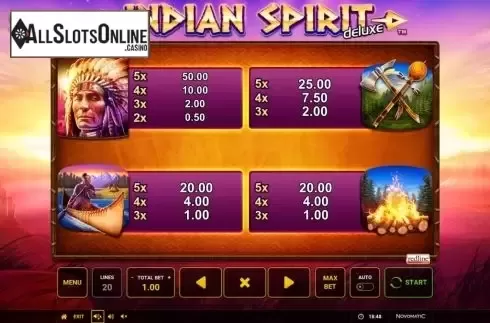 Symbols . Indian Spirit Deluxe from Greentube