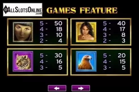 Paytable 2. Island Eyes from High 5 Games