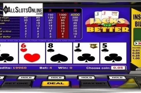 Game Screen. Jacks or Better (Betsoft) from Betsoft