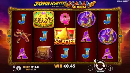 John Hunter and the Tomb of the Scarab Queen slot screenshot 1