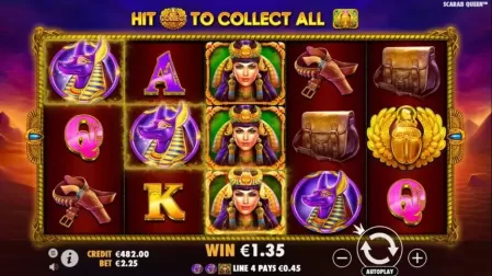 John Hunter and the Tomb of the Scarab Queen slot screenshot 2