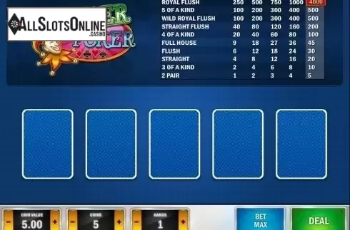 Game Screen 1. Joker Poker MH (Play'n Go) from Play'n Go