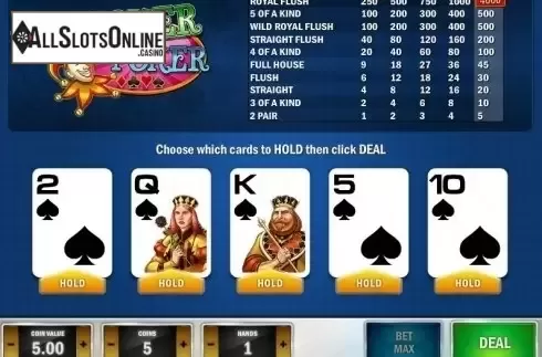Game Screen 2. Joker Poker MH (Play'n Go) from Play'n Go