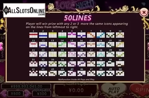 Lines. Love Night from CQ9Gaming