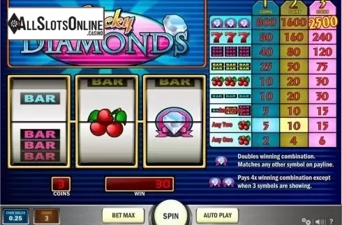 Screen4. Lucky Diamonds from Play'n Go