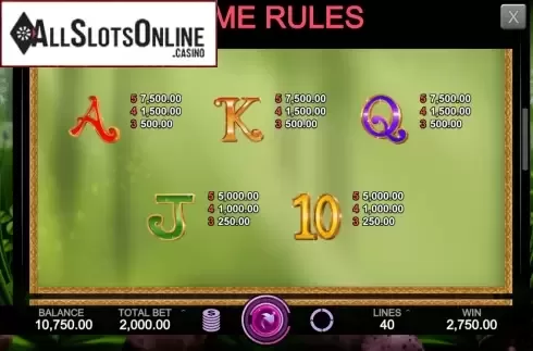 Paytable 2. Magic Forest (Caleta Gaming) from Caleta Gaming
