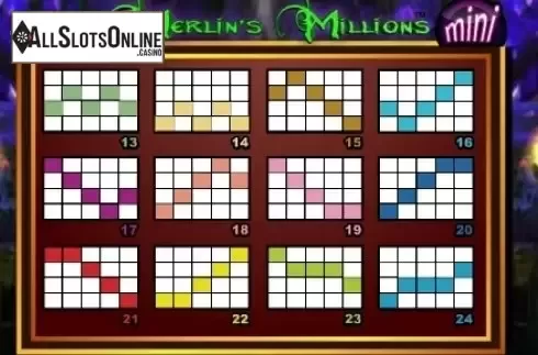 Paytable 6. Merlins Millions Superbet Mini from NextGen