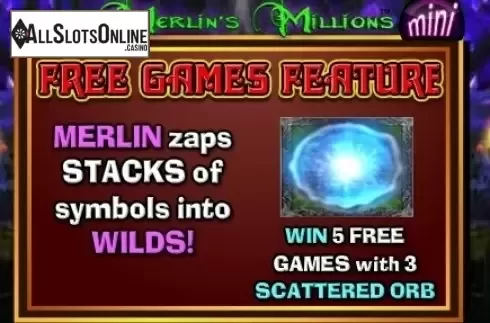Paytable 2. Merlins Millions Superbet Mini from NextGen