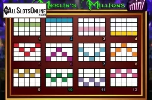 Paytable 5. Merlins Millions Superbet Mini from NextGen