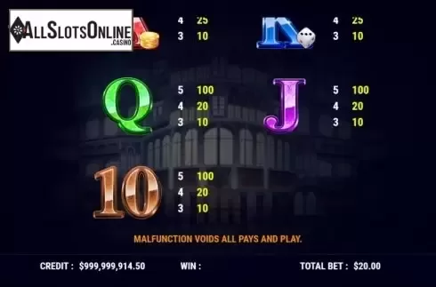 Paytable 2. Night of Golden Age from Slot Factory