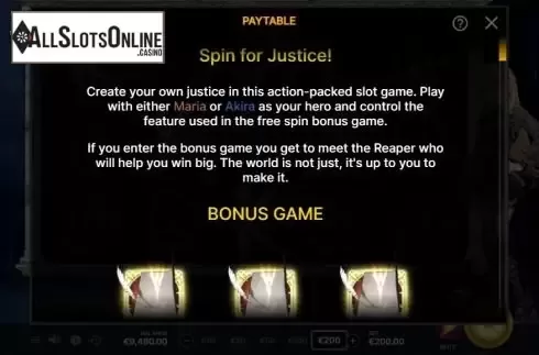 Paytable 1