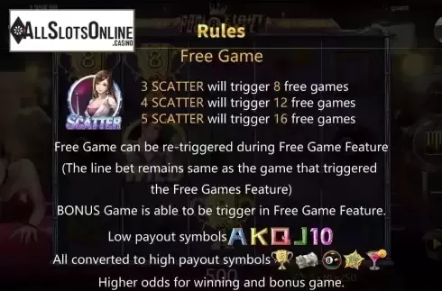 Free Game screen
