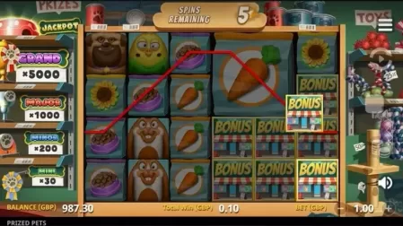 Prized Pets Gigablox slot screenshot 5
