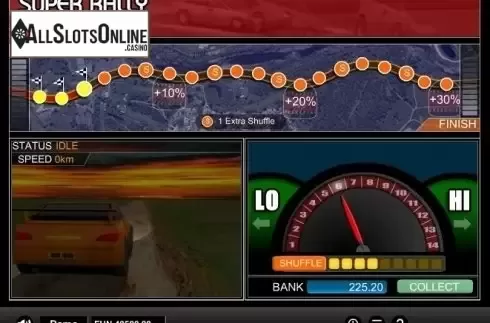 Game Screen 2. Rally Hi-Lo from 1X2gaming