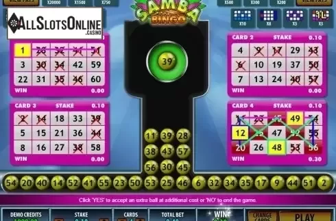 Game Screen 2. Samba Bingo from Microgaming