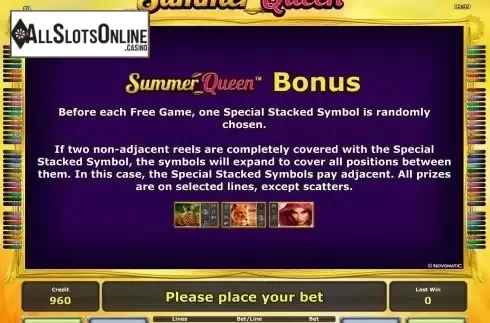 Paytable 2. Summer Queen™ from Greentube