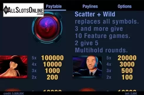 Paytable . Tokyo Dragon from Swintt