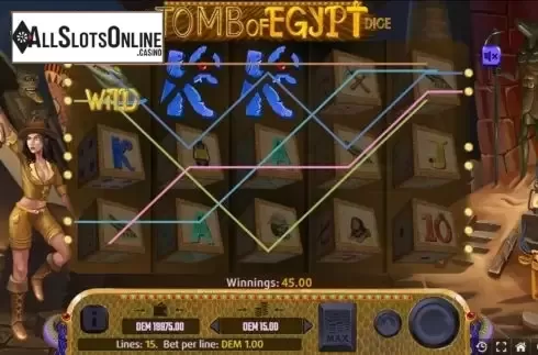 Win screen 3. Tomb of Egypt Dice from Mancala Gaming