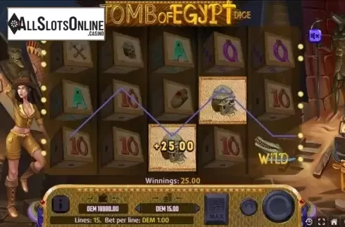 Win screen 2. Tomb of Egypt Dice from Mancala Gaming
