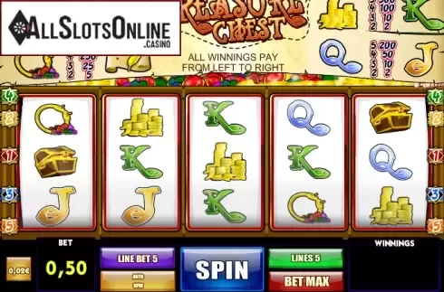 Game Workflow screen. Treasure Chest from iSoftBet