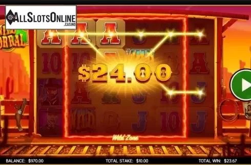 Win Screen. Wild Corral from CORE Gaming
