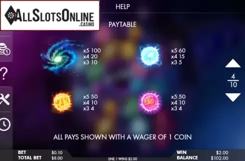 Paytable 2. Wild Space from Genesis