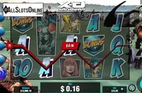Win Screen. X-O ManOWar from Pariplay
